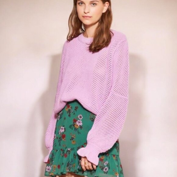 The Fifth Label Lilac Mesh Pull Over Sweater Knit Top - Picture 6 of 6